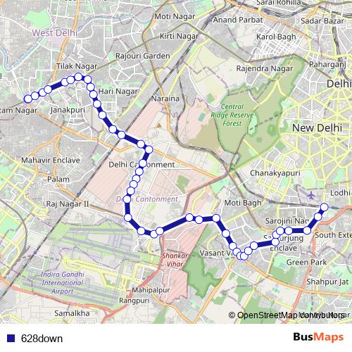 628down bus Line Map