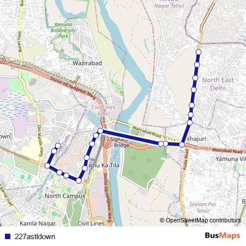 227astldown bus Line Map