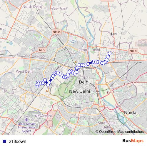 218down bus Line Map