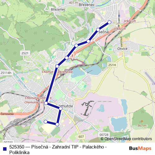 525350 trolleybus Line Map