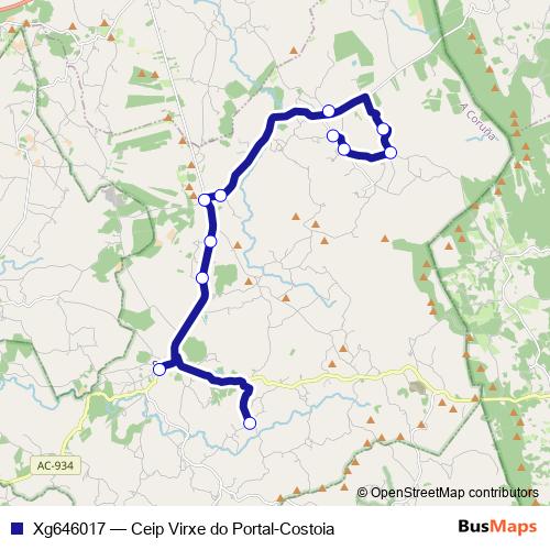 Xg646017 bus Line Map