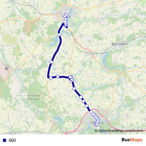 860 bus Line Map
