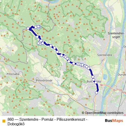 860 bus Line Map