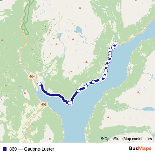 860 bus Line Map