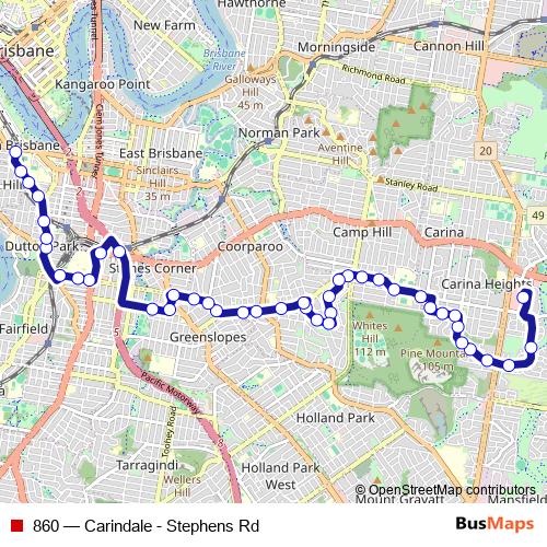 860 bus Line Map