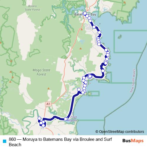 860 bus Line Map