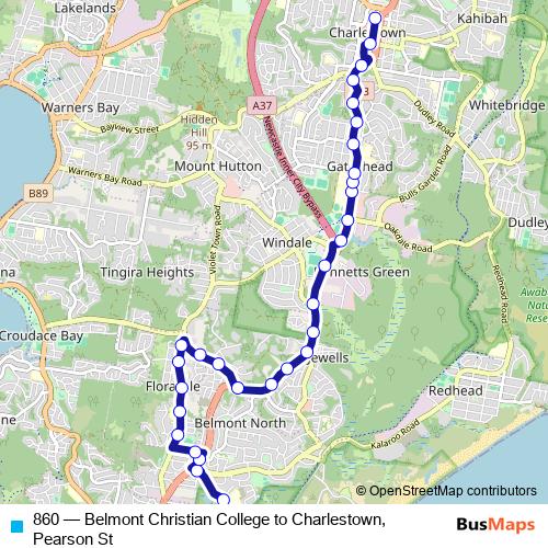 860 bus Line Map