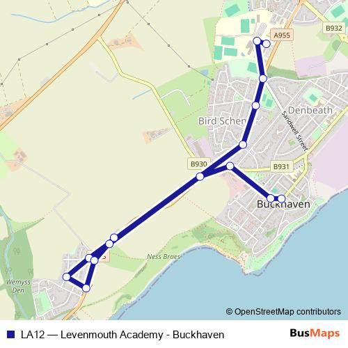 LA12 bus Line Map