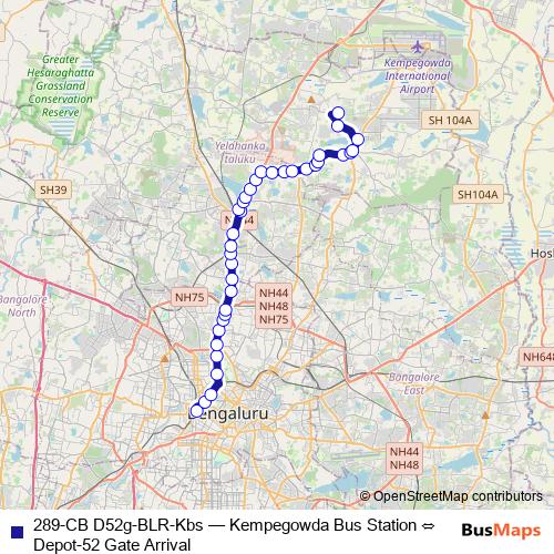 289-CB D52g-BLR-Kbs bus Line Map