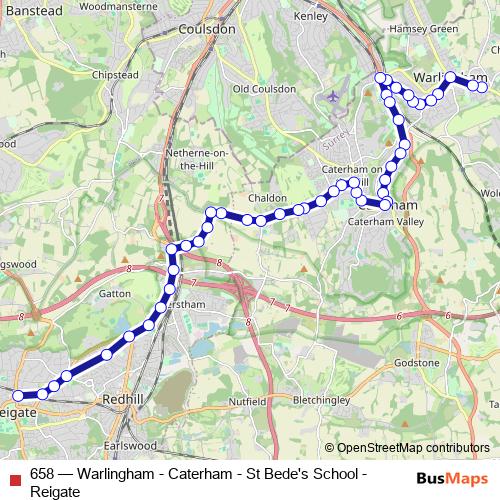 658 bus Line Map