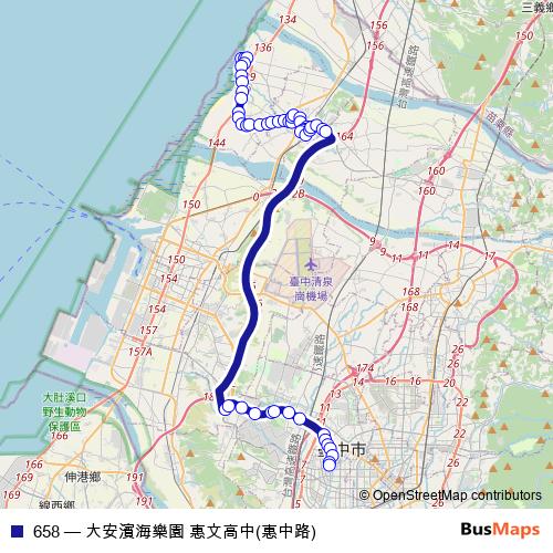 658 bus Line Map