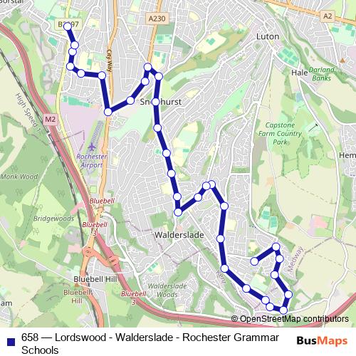 658 bus Line Map