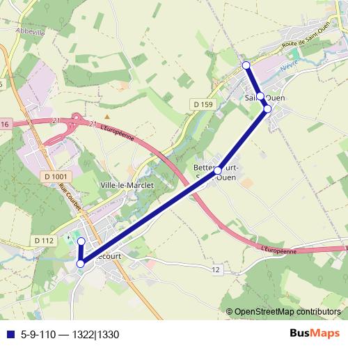 5-9-110 bus Line Map