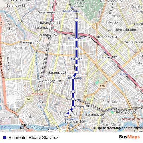 Blumentrit Rtda v Sta Cruz bus Line Map