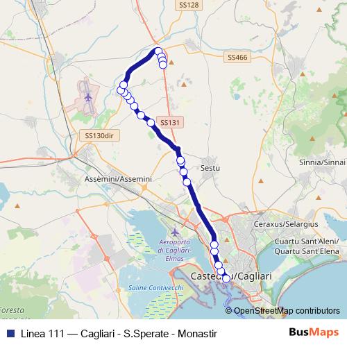Linea 111 bus Line Map
