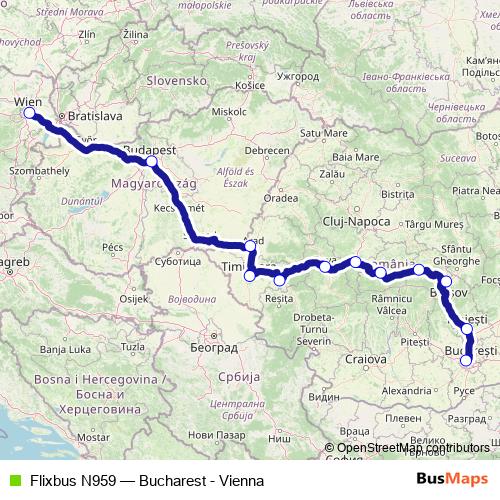 Flixbus N959 bus Line Map