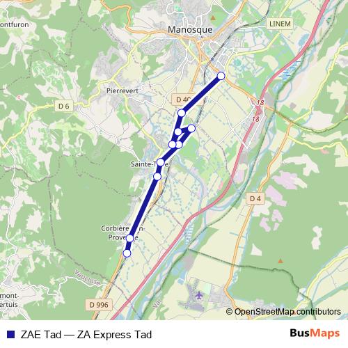 ZAE Tad bus Line Map