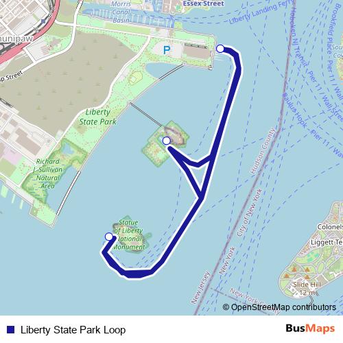 Liberty State Park Loop ferry Line Map