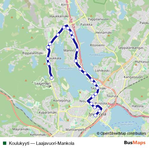 Koulukyyti bus Line Map