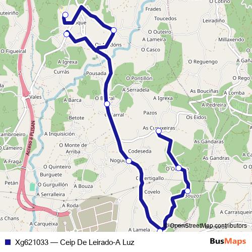 Xg621033 bus Line Map