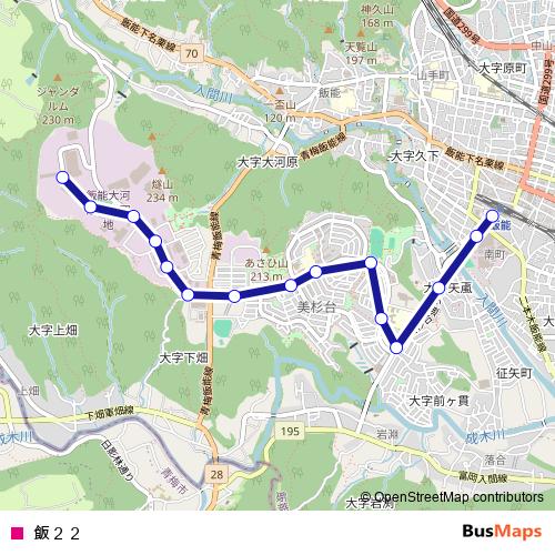 飯２２ bus Line Map