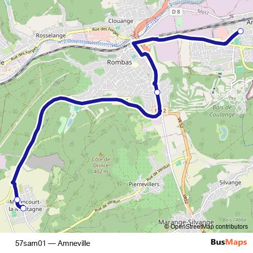 57sam01 bus Line Map