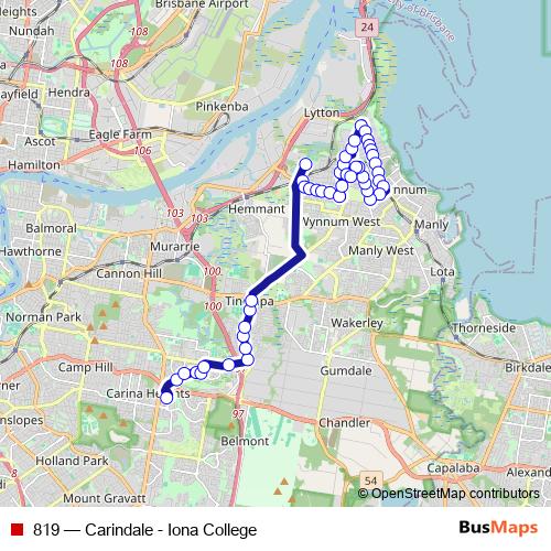 819 bus Line Map