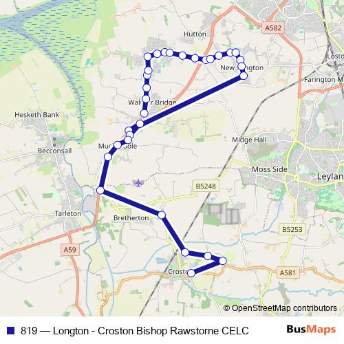 819 bus Line Map