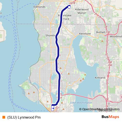 (SLU) Lynnwood Pm bus Line Map