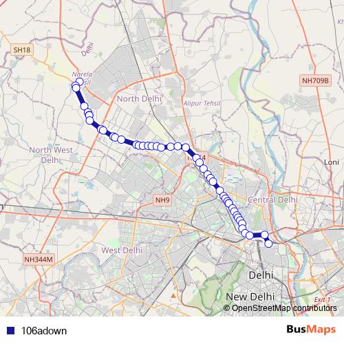 106adown bus Line Map