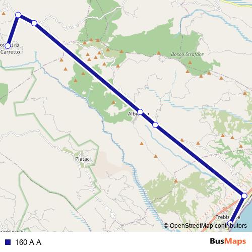 160 A A bus Line Map