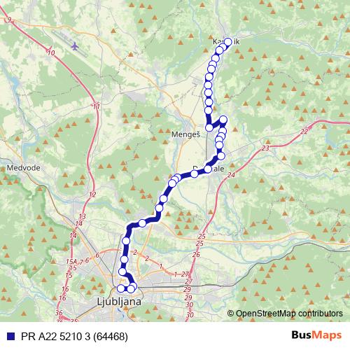 PR A22 5210 3 (64468) bus Line Map