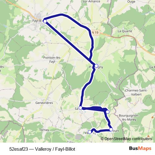 52esaf23 bus Line Map