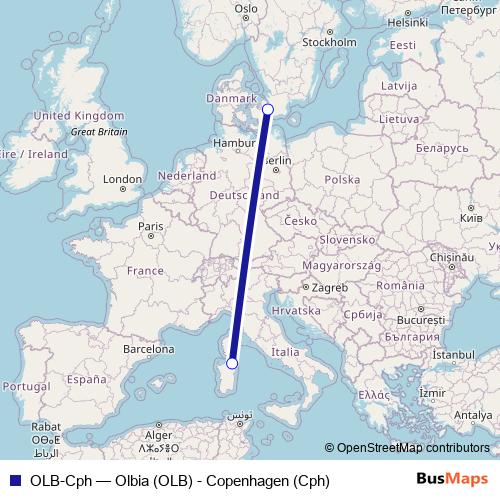 OLB-Cph air Line Map