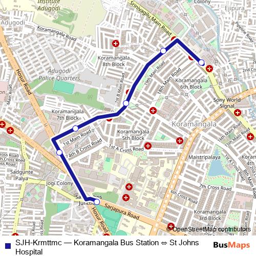 SJH-Krmttmc bus Line Map