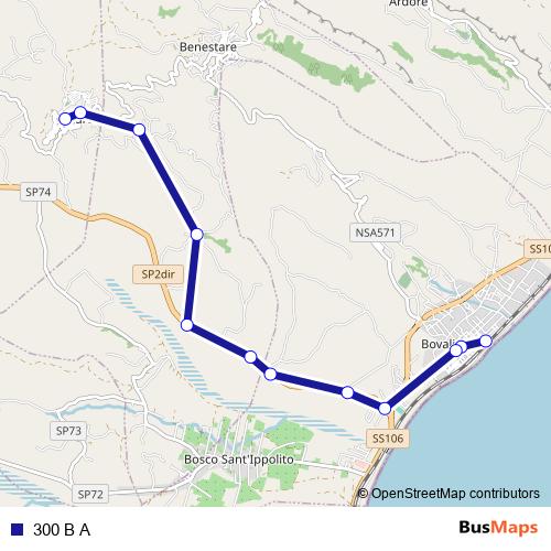 300 B A bus Line Map