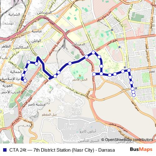 CTA 24t bus Line Map