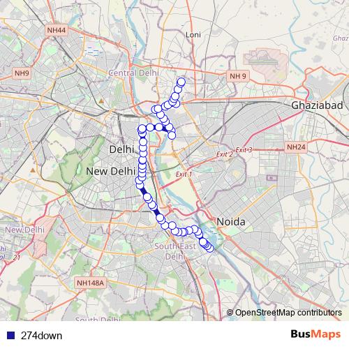 274down bus Line Map