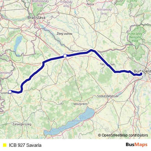 ICB 927 Savaria bus Line Map