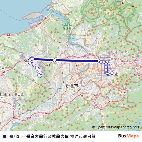 967直 bus Line Map