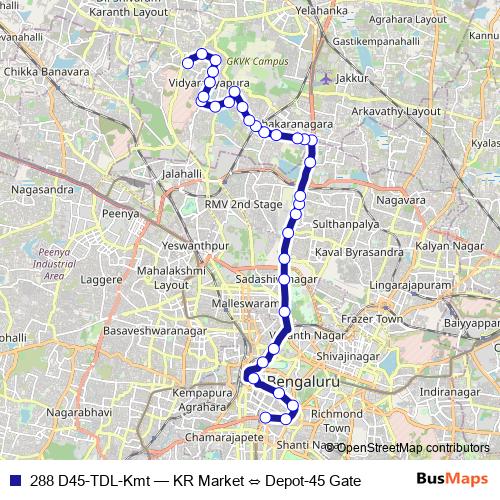 288 D45-TDL-Kmt bus Line Map