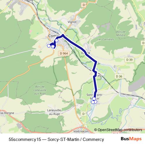 55scommercy15 bus Line Map
