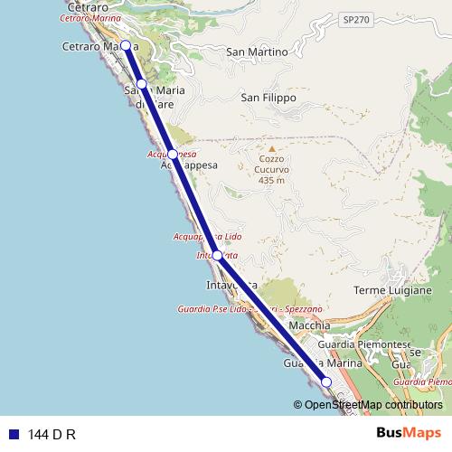 144 D R bus Line Map