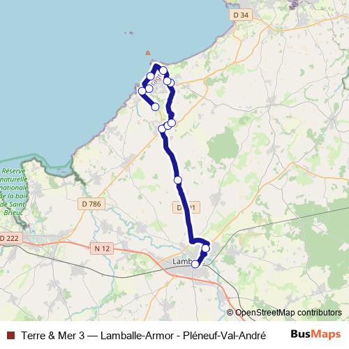 Terre & Mer 3 bus Line Map