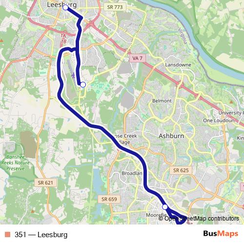 351 bus Line Map