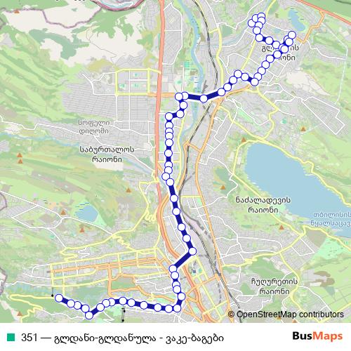 351 bus Line Map