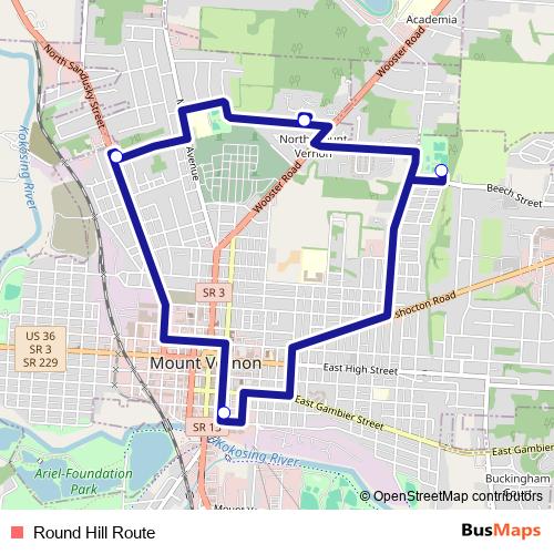 Round Hill Route bus Line Map