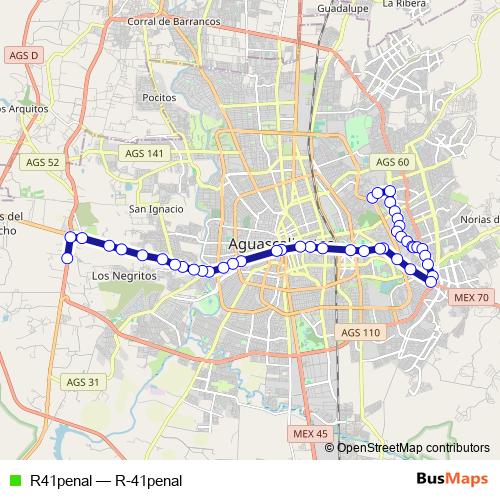 R41penal bus Line Map