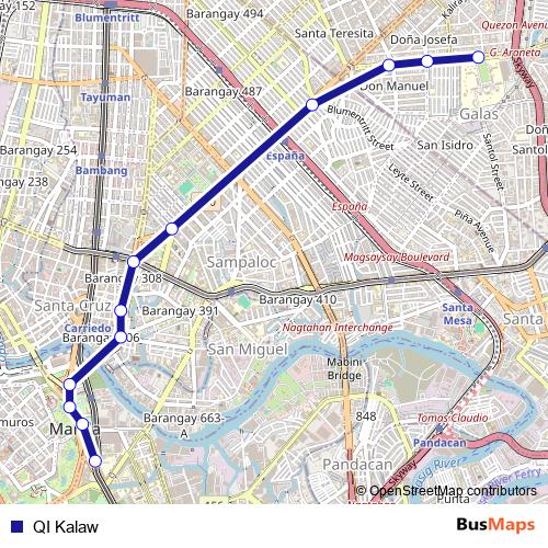 QI Kalaw bus Line Map