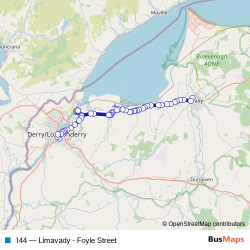 144 bus Line Map
